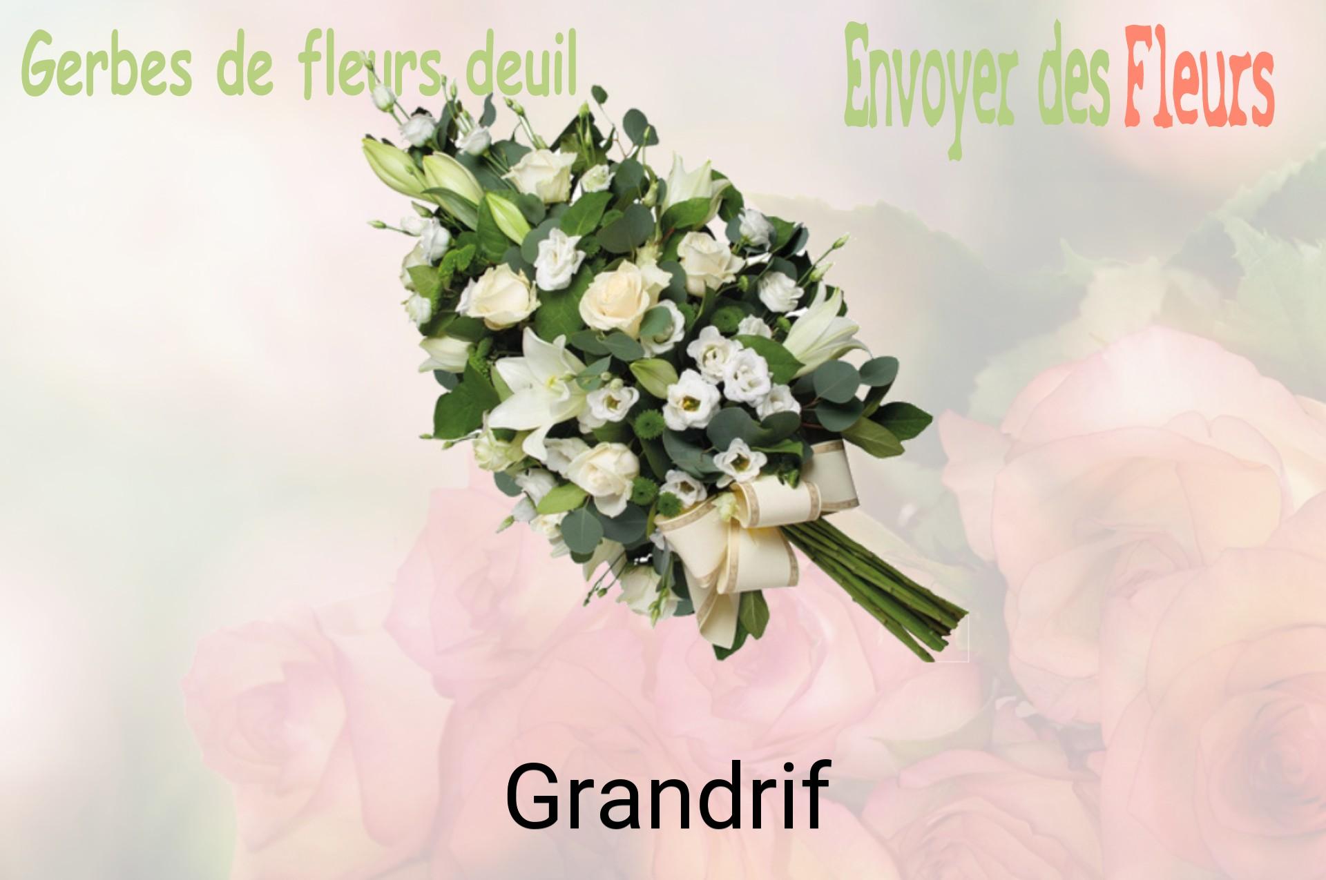 Gerbe de fleurs de deuil livrée à Grandrif